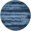 Safavieh Retro 6' Round Power Loomed Rug in Light Blue and Blue
