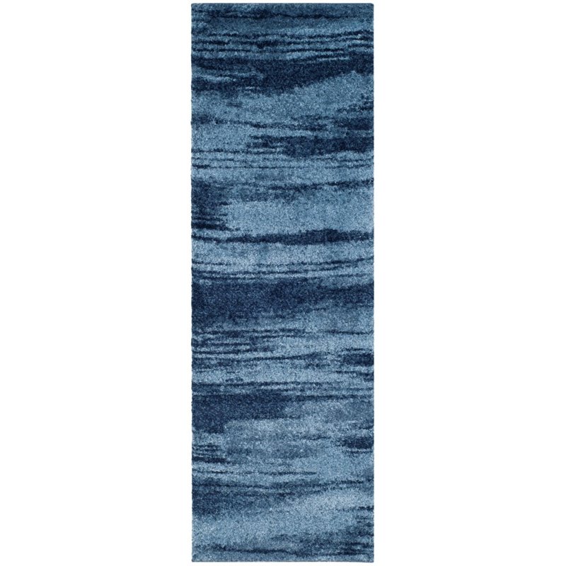 Safavieh Retro 8' X 10' Power Loomed Rug in Light Blue and Blue