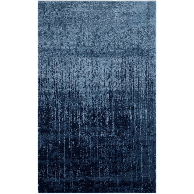 Safavieh Retro 3' X 5' Power Loomed Rug in Light Blue and Blue
