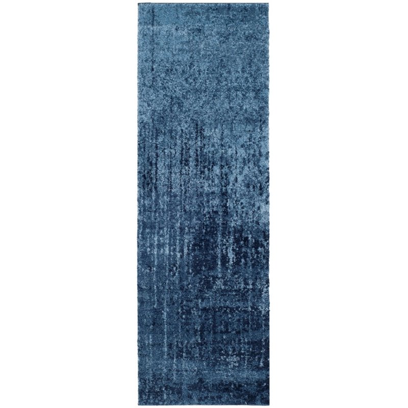Safavieh Retro 4' X 6' Power Loomed Rug in Light Blue and Blue