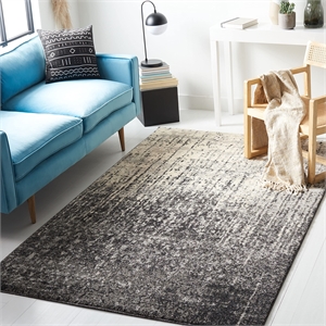 Safavieh Retro 6' X 9' Power Loomed Rug in Black and Light Gray