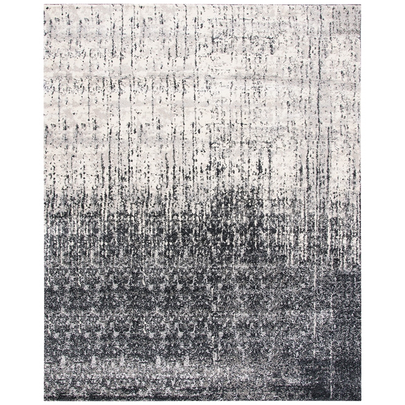 Safavieh Retro 6' X 9' Power Loomed Rug in Black and Light Gray