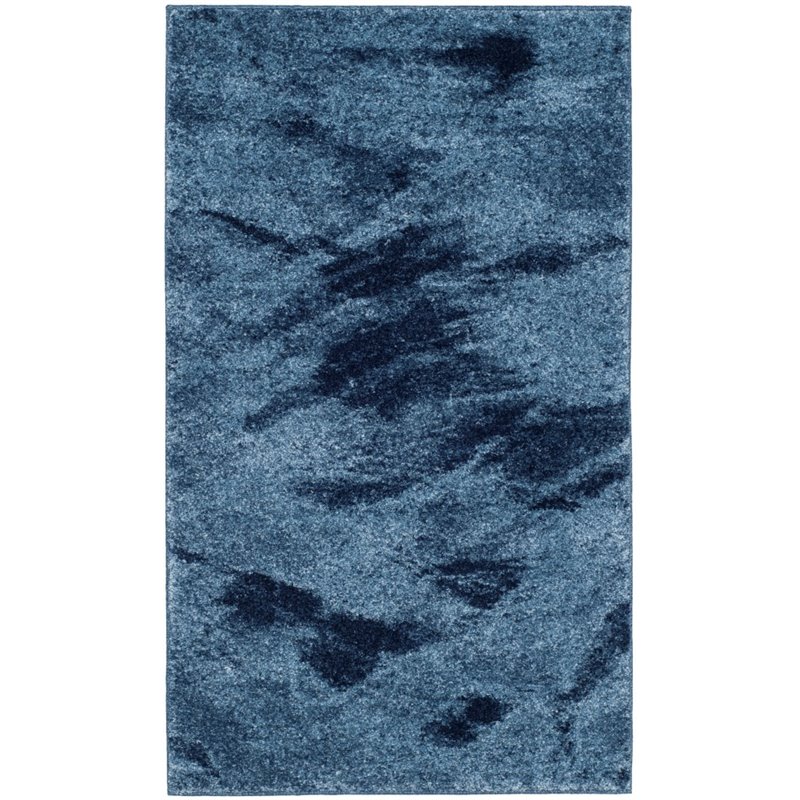 Safavieh Retro 4' X 6' Power Loomed Rug in Light Blue and Blue