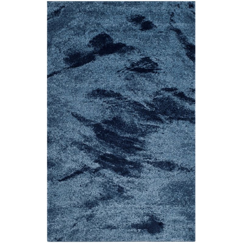 Safavieh Retro 5' X 8' Power Loomed Rug in Light Blue and Blue