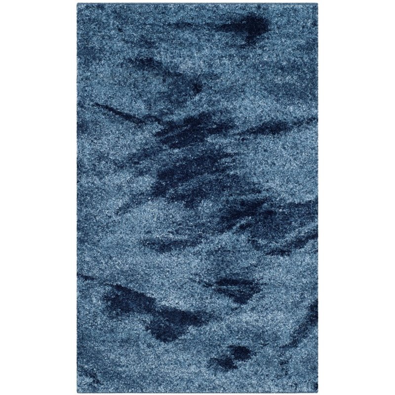 Safavieh Retro 5' X 8' Power Loomed Rug in Light Blue and Blue