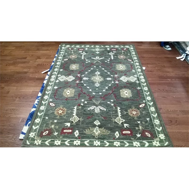 Safavieh Roslyn 8' X 10' Hand Hooked Wool Pile Rug in Sage and Ivory