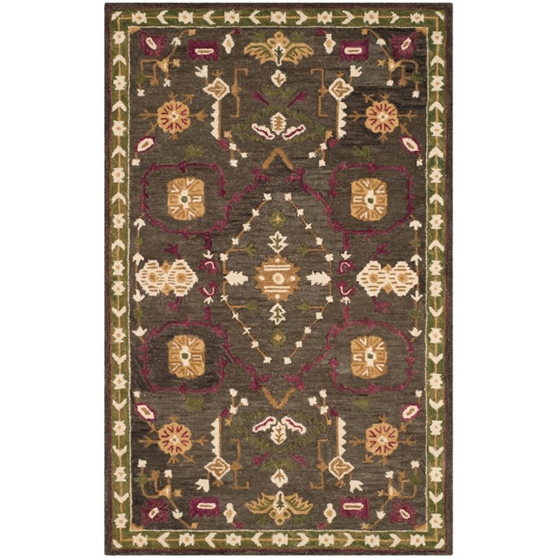 Safavieh Roslyn 8' X 10' Hand Hooked Wool Pile Rug in Sage and Ivory