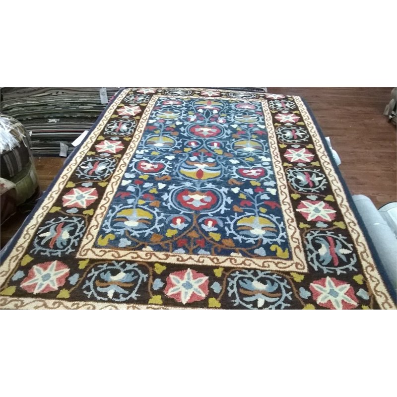 Safavieh Roslyn 6' X 9' Hand Hooked Wool Pile Rug in Blue