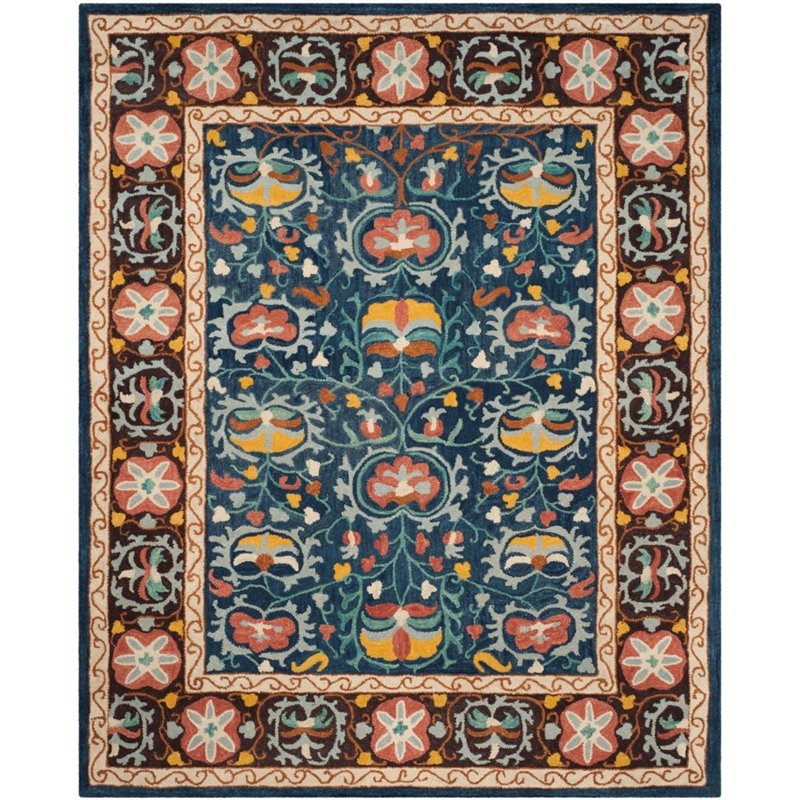Safavieh Roslyn 6' X 9' Hand Hooked Wool Pile Rug in Blue