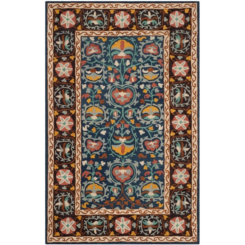 Safavieh Roslyn 8' X 10' Hand Hooked Wool Pile Rug in Blue