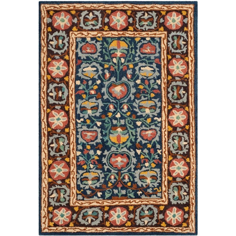 Safavieh Roslyn 8' X 10' Hand Hooked Wool Pile Rug in Blue