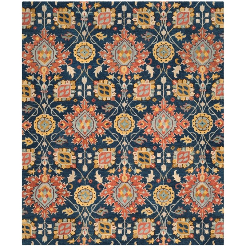 Safavieh Roslyn 6' X 9' Hand Hooked Wool Pile Rug in Navy