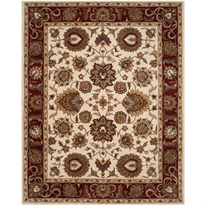 Safavieh Royalty 8' X 10' Hand Tufted Wool Pile Rug in Ivory and Red