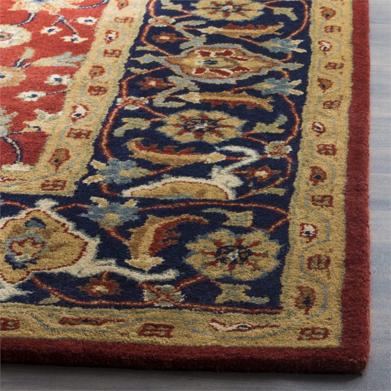 Safavieh Royalty 6' X 9' Hand Tufted Wool Pile Rug in Rust and Navy