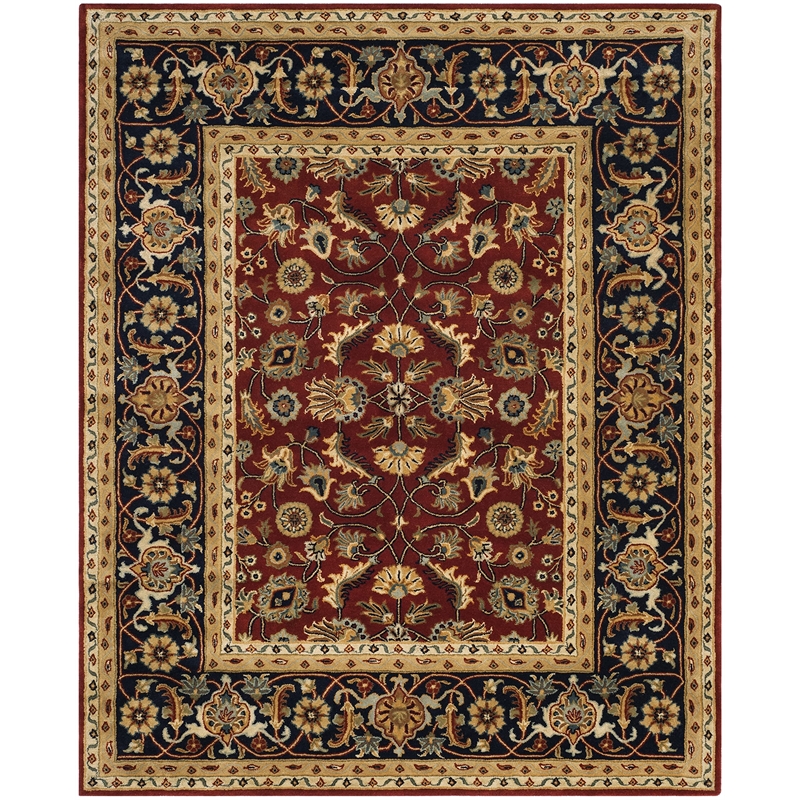 Safavieh Royalty 8' X 10' Hand Tufted Wool Pile Rug in Rust and Navy