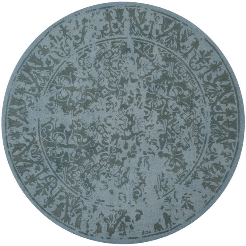 Safavieh Restoration Vintage 6' Round Handmade Wool Rug in Blue