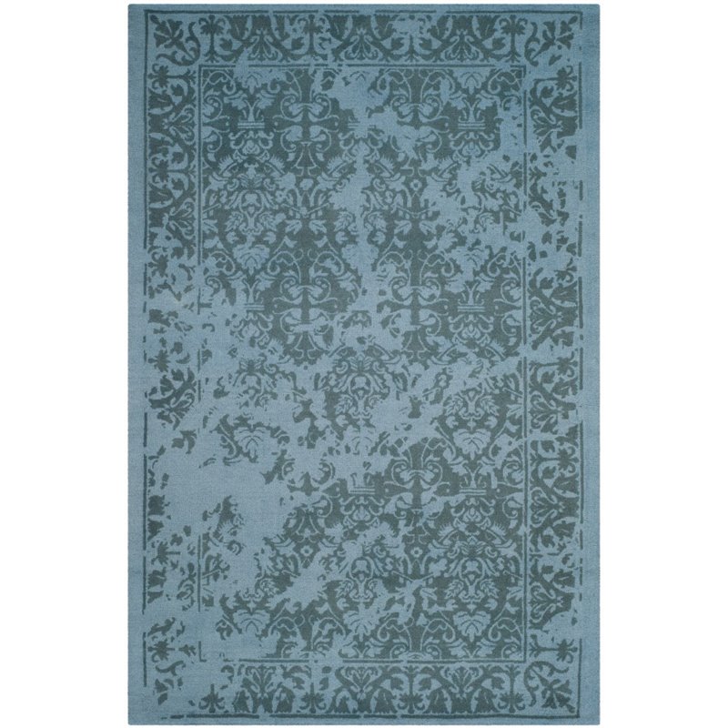 Safavieh Restoration Vintage 6' Square Handmade Wool Rug in Blue