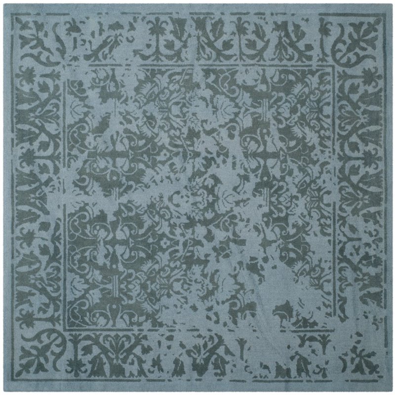 Safavieh Restoration Vintage 6' Square Handmade Wool Rug in Blue