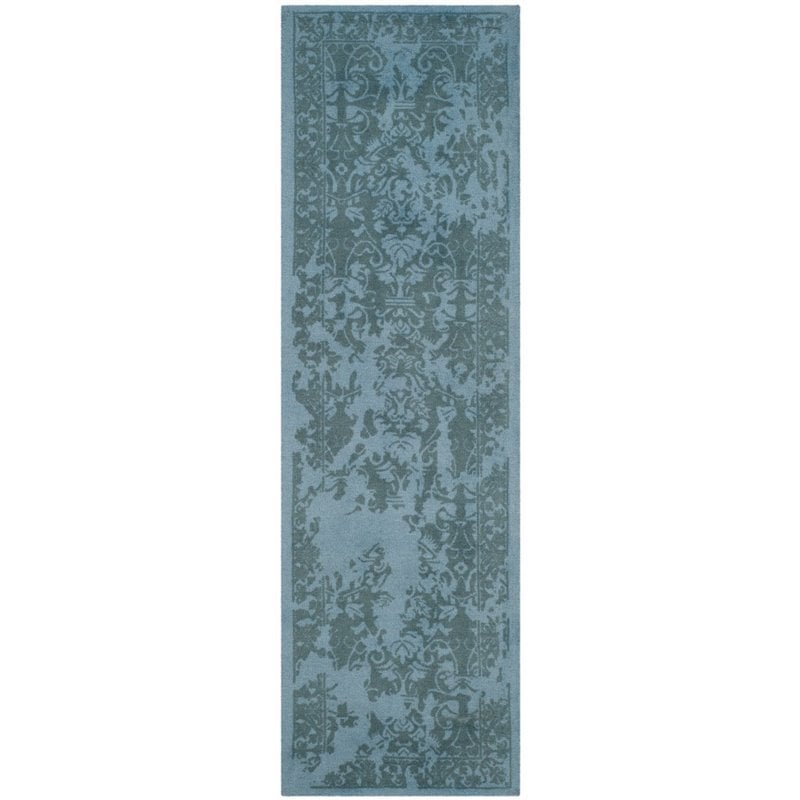 Safavieh Restoration Vintage 6' Square Handmade Wool Rug in Blue