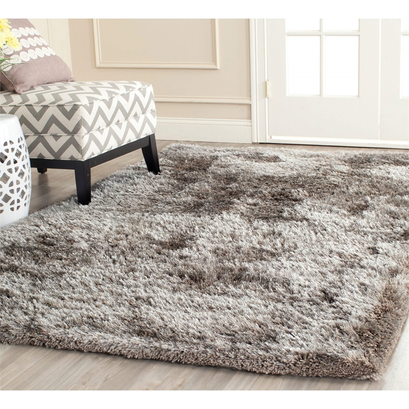 Safavieh South Beach Shag 8' X 10' Hand Tufted Rug in Ice