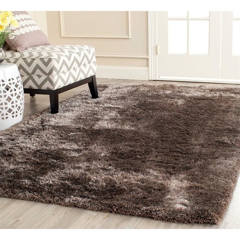 Safavieh South Beach Shag 8' X 10' Hand Tufted Rug in Ice
