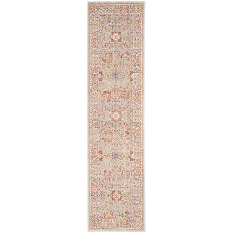 Safavieh Sevilla 8' X 11' Power Loomed Viscose Rug in Silver and Ivory