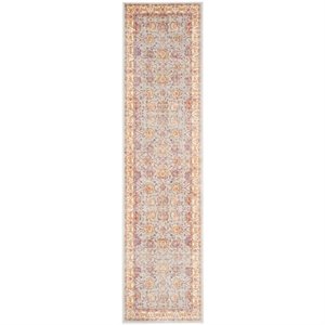 Safavieh Sevilla 8' X 11' Power Loomed Viscose Rug in Silver and Ivory