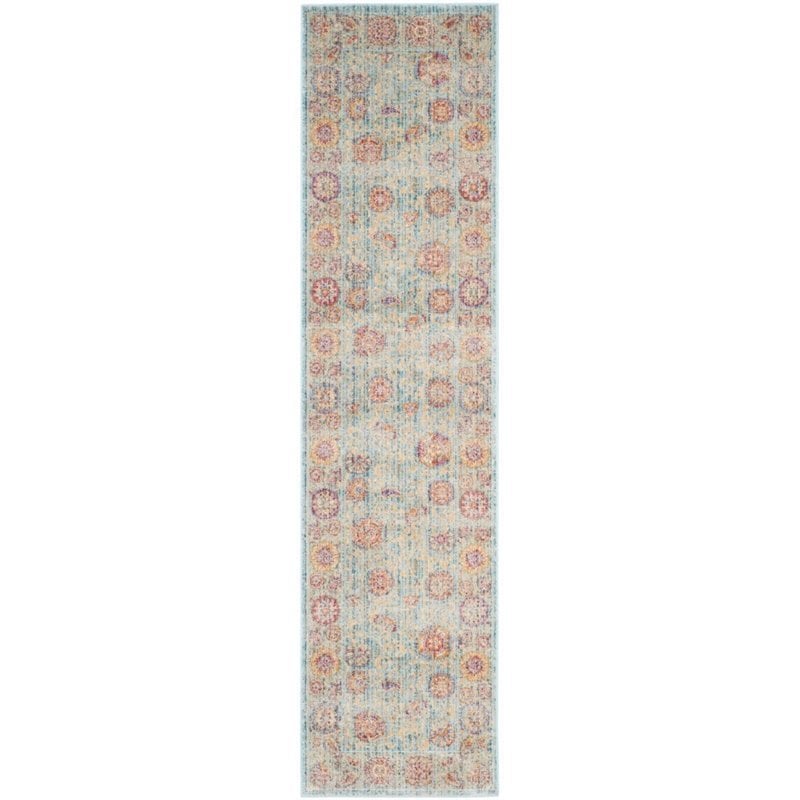 Safavieh Sevilla 8' X 11' Power Loomed Viscose Rug in Light Blue