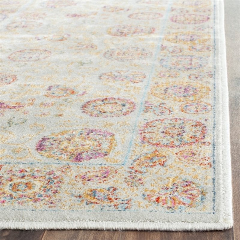 Safavieh Sevilla 8' X 11' Power Loomed Viscose Rug in Silver