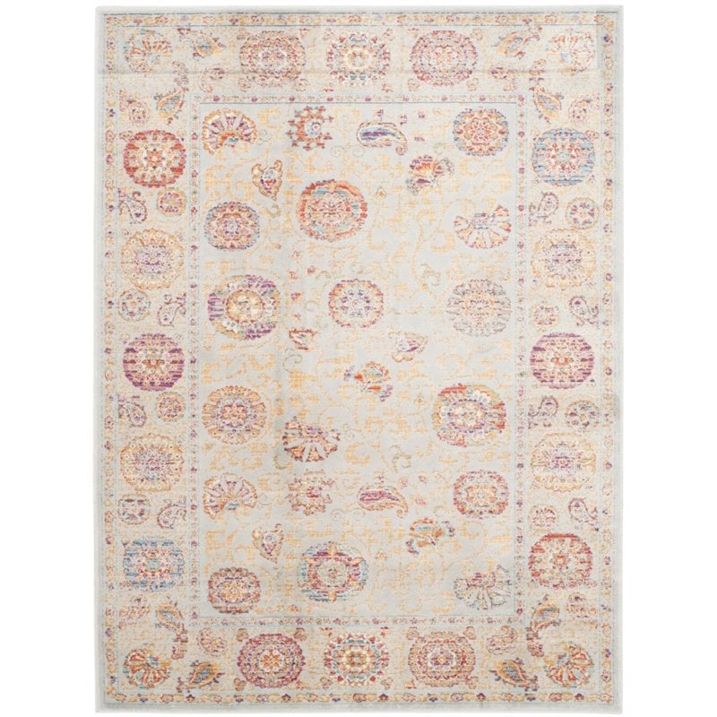 Safavieh Sevilla 8' X 11' Power Loomed Viscose Rug in Silver