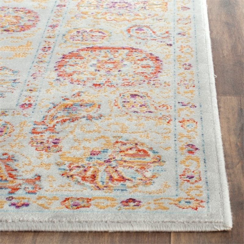 Safavieh Sevilla 8' X 11' Power Loomed Viscose Rug in Silver