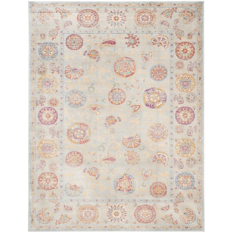Safavieh Sevilla 8' X 11' Power Loomed Viscose Rug in Silver