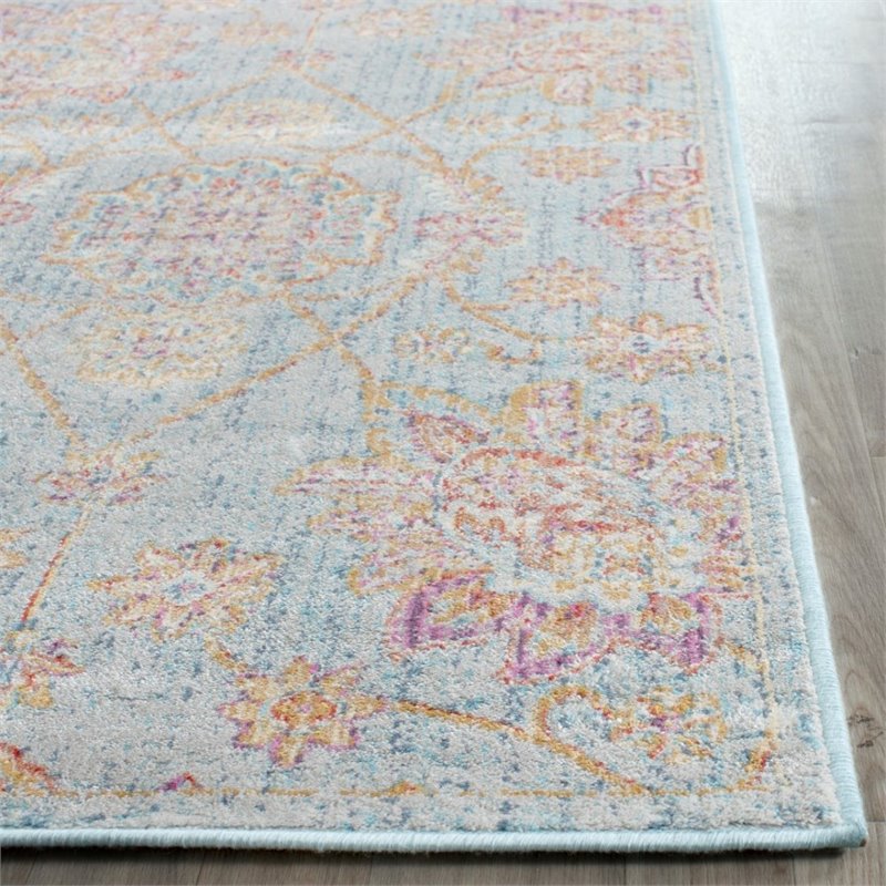 Safavieh Sevilla 8' X 11' Power Loomed Viscose Rug in Light Blue