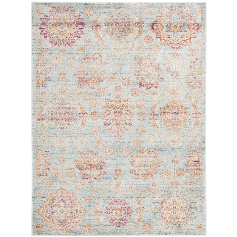 Safavieh Sevilla 8' X 11' Power Loomed Viscose Rug in Light Blue