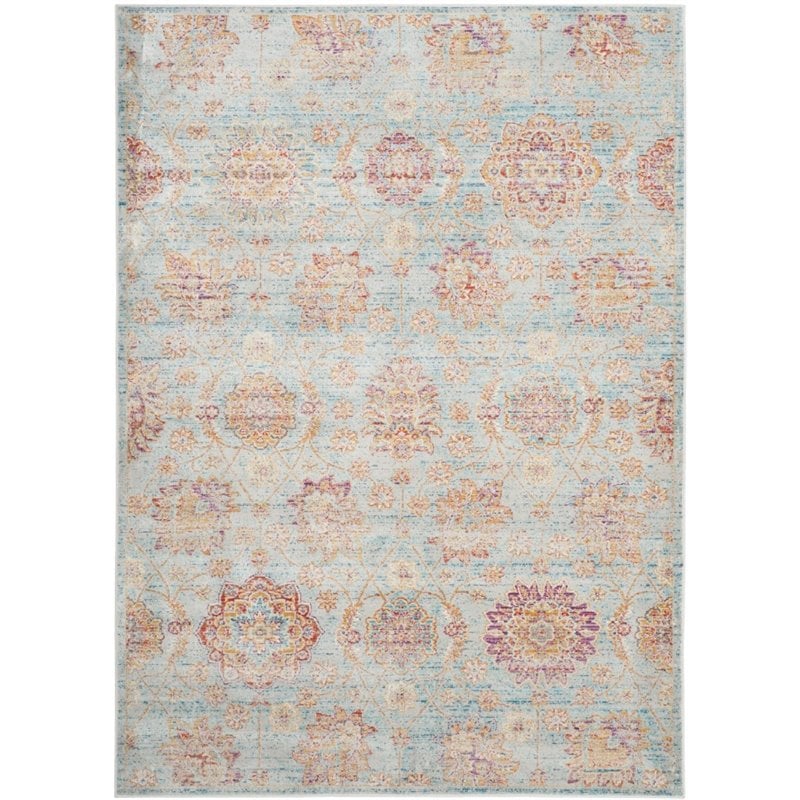 Safavieh Sevilla 8' X 11' Power Loomed Viscose Rug in Light Blue