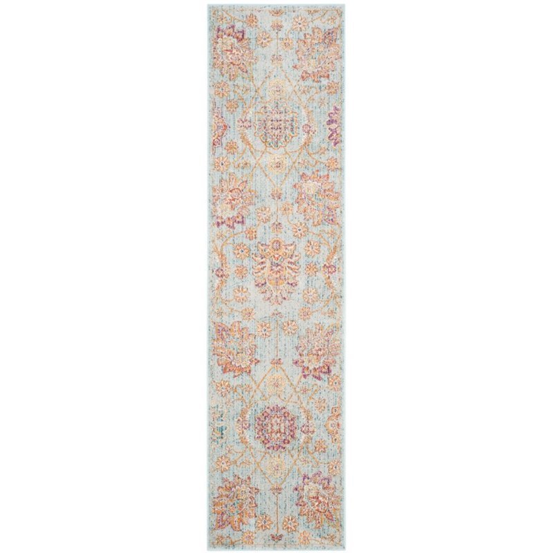 Safavieh Sevilla 8' X 11' Power Loomed Viscose Rug in Light Blue