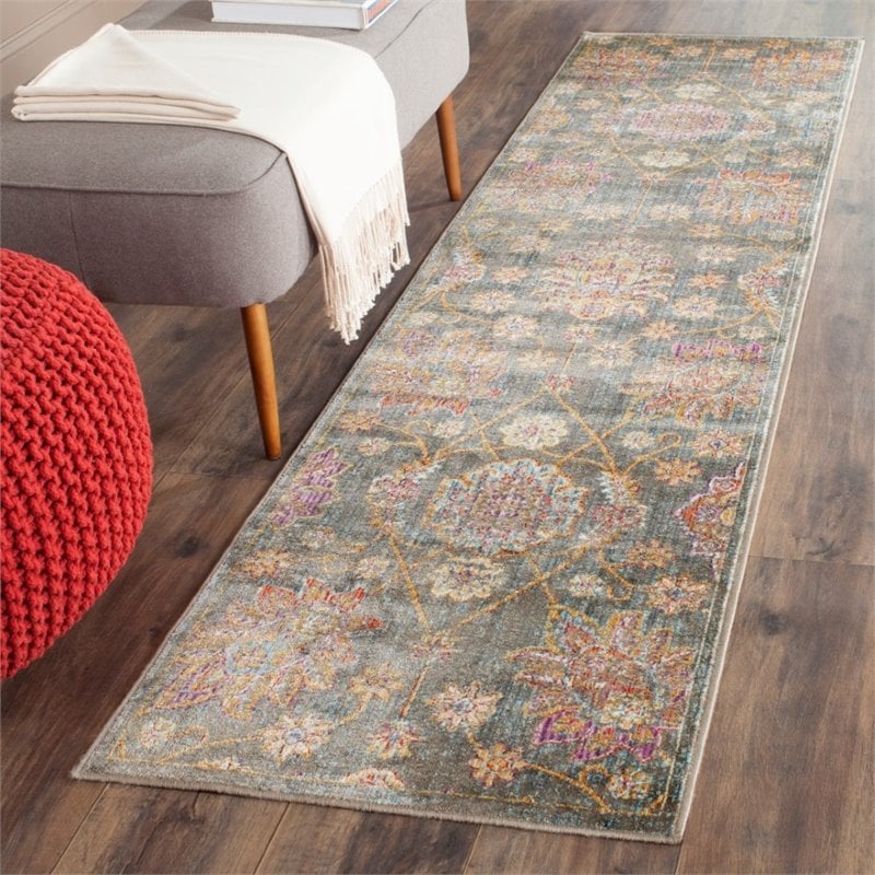 Safavieh Sevilla 8' X 11' Power Loomed Viscose Rug in Gray