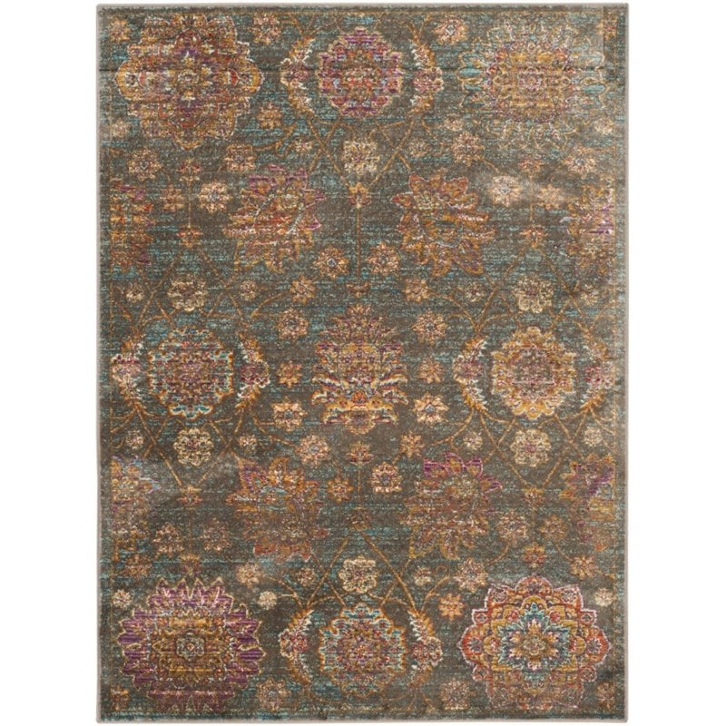 Safavieh Sevilla 8' X 11' Power Loomed Viscose Rug in Gray
