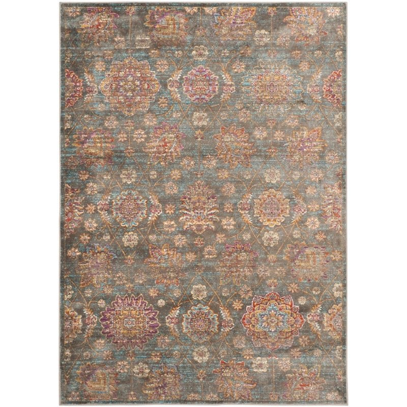 Safavieh Sevilla 8' X 11' Power Loomed Viscose Rug in Gray