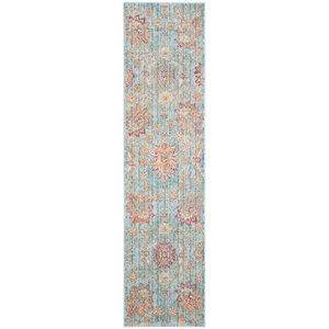 Safavieh Sevilla 2'1&quot X 8' Power Loomed Viscose Rug in Blue