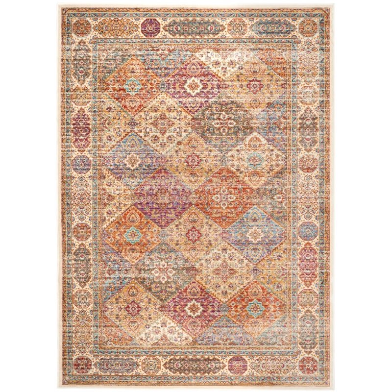 Safavieh Sevilla 8' X 11' Power Loomed Viscose Rug in Ivory