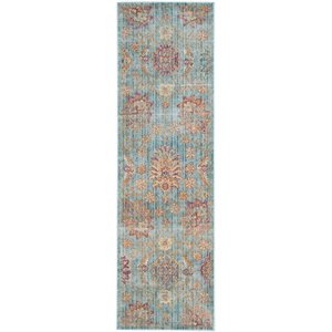 Safavieh Sevilla 2'2&quot X 7' Power Loomed Viscose Rug in Blue