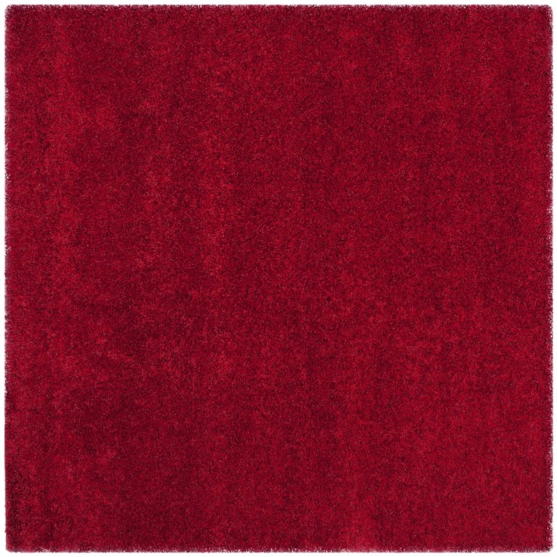 Safavieh California Shag 4' Square Power Loomed Rug in Red