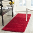 Safavieh Milan Shag 2' X 6' Power Loomed Rug in Red