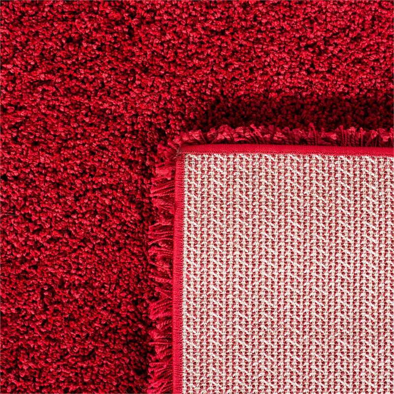 Safavieh Milan Shag 2' X 6' Power Loomed Rug in Red