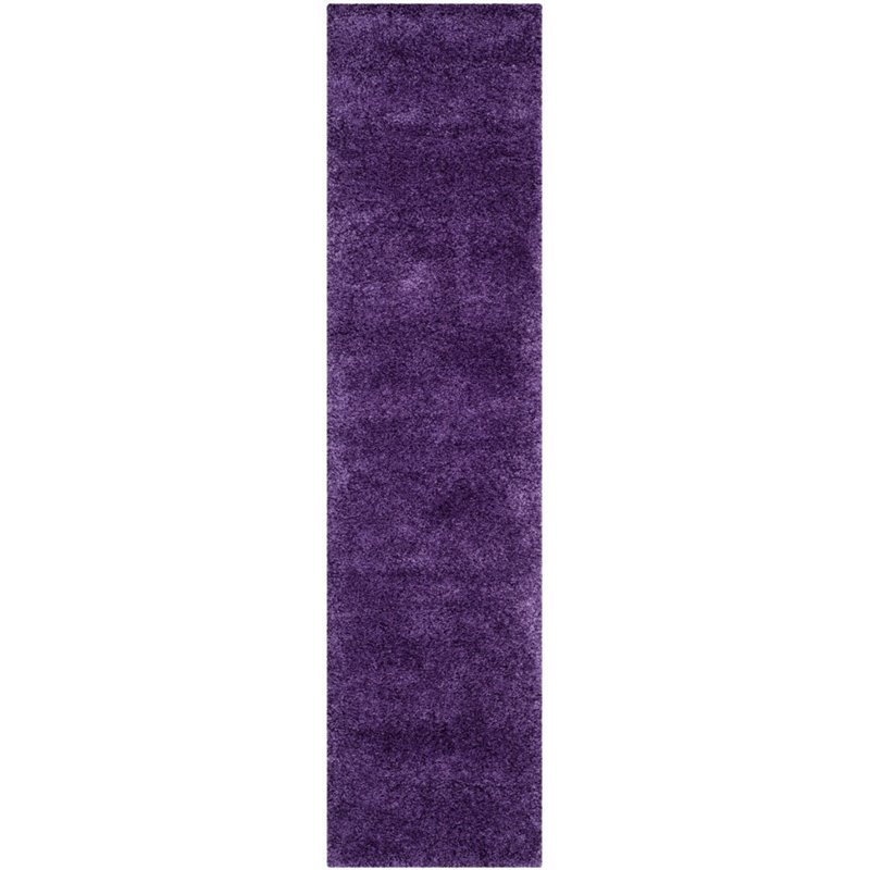 Safavieh Milan Shag 2' X 8' Power Loomed Rug in Purple