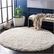 Safavieh Shag 8' Round Hand Tufted Acrylic Rug in White
