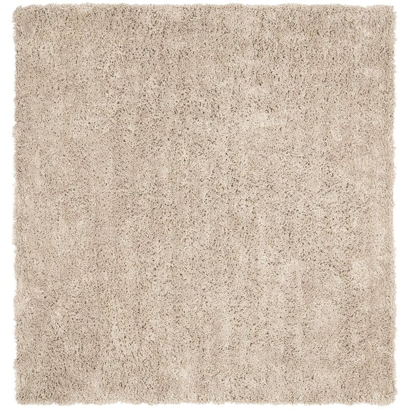 Safavieh Shag 9' Square Hand Tufted Acrylic Rug in Taupe