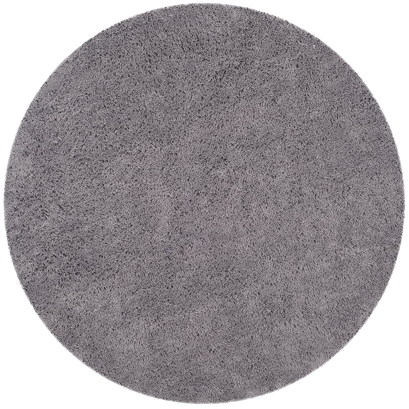 Safavieh Shag 8' Round Hand Tufted Acrylic Rug in Gray