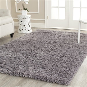 Safavieh Shag 9' Square Hand Tufted Acrylic Rug in Gray